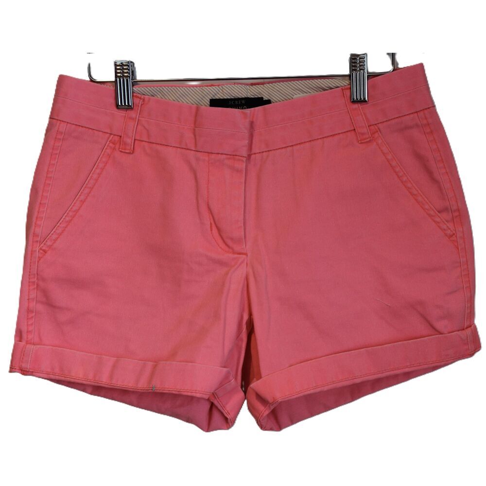 Womens J Crew 5" Chino Short 68925 Neon Pink Cotton Casual Chino Shorts Size 2